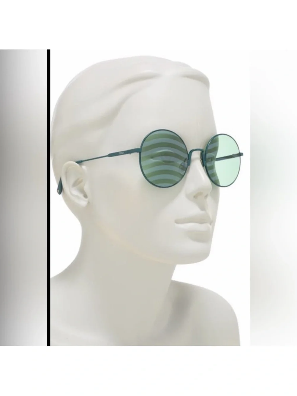 Fendi Round Metal Sunglasses in Teal Green
